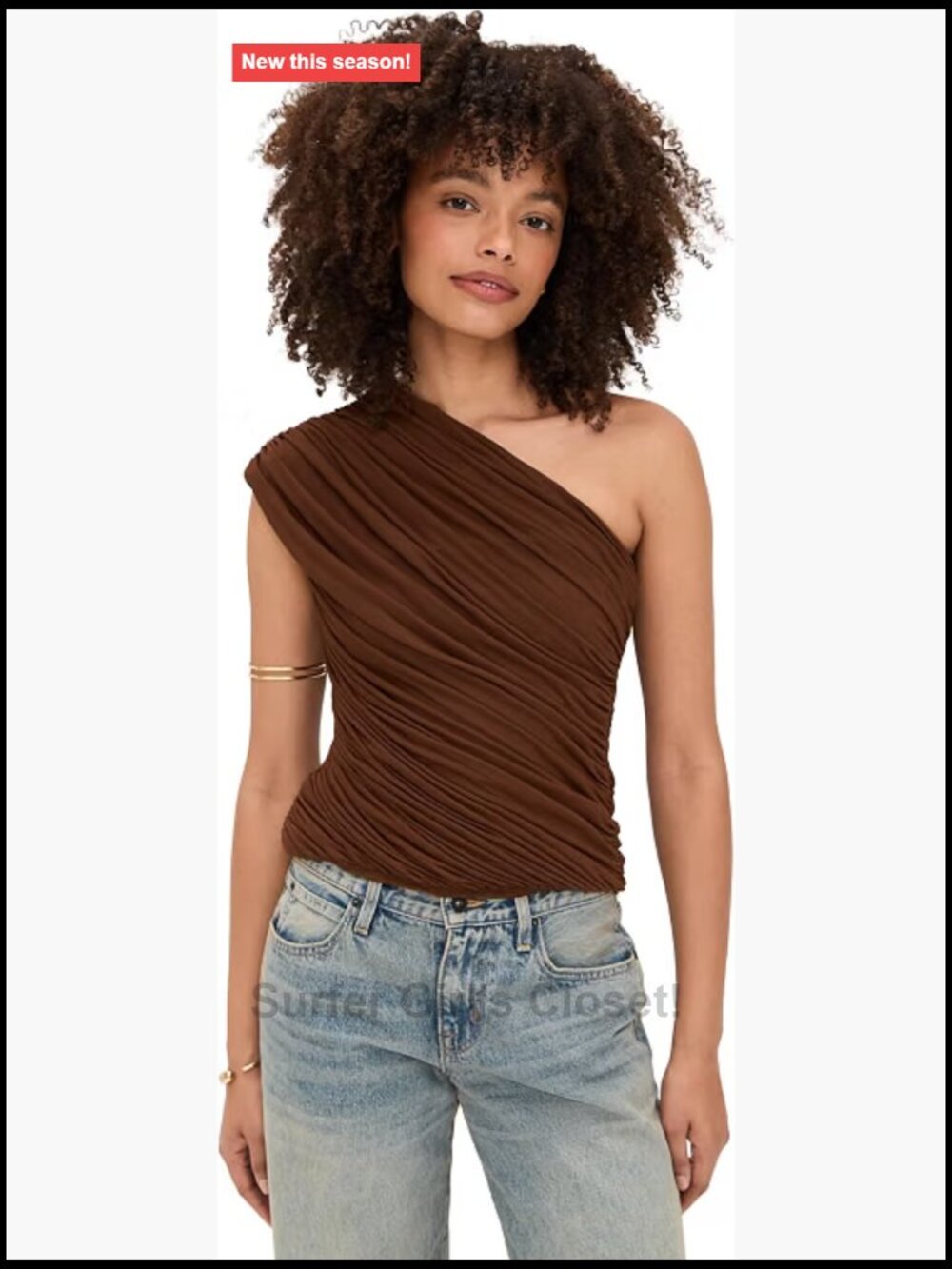 One Shoulder Sleeveless Ruched Top